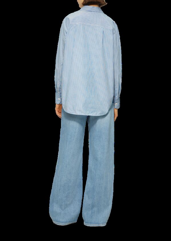 Streifenbluse mit seitlichem Ziertape