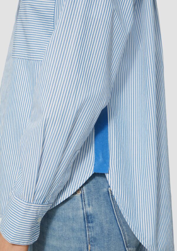 Streifenbluse mit seitlichem Ziertape