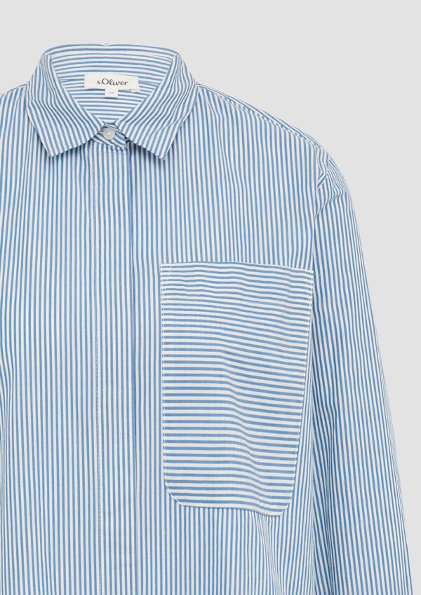 Streifenbluse mit seitlichem Ziertape