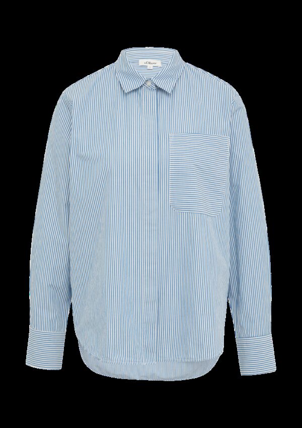 Streifenbluse mit seitlichem Ziertape