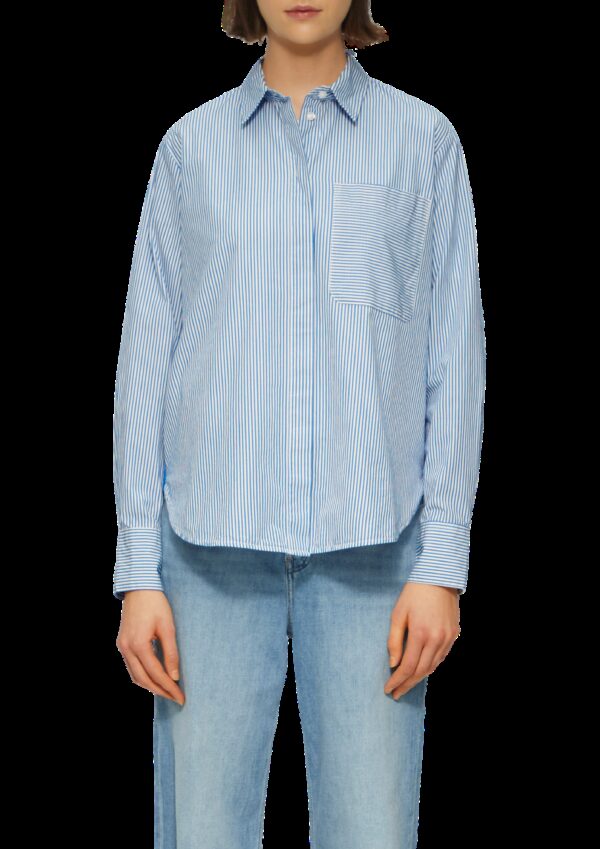 Streifenbluse mit seitlichem Ziertape