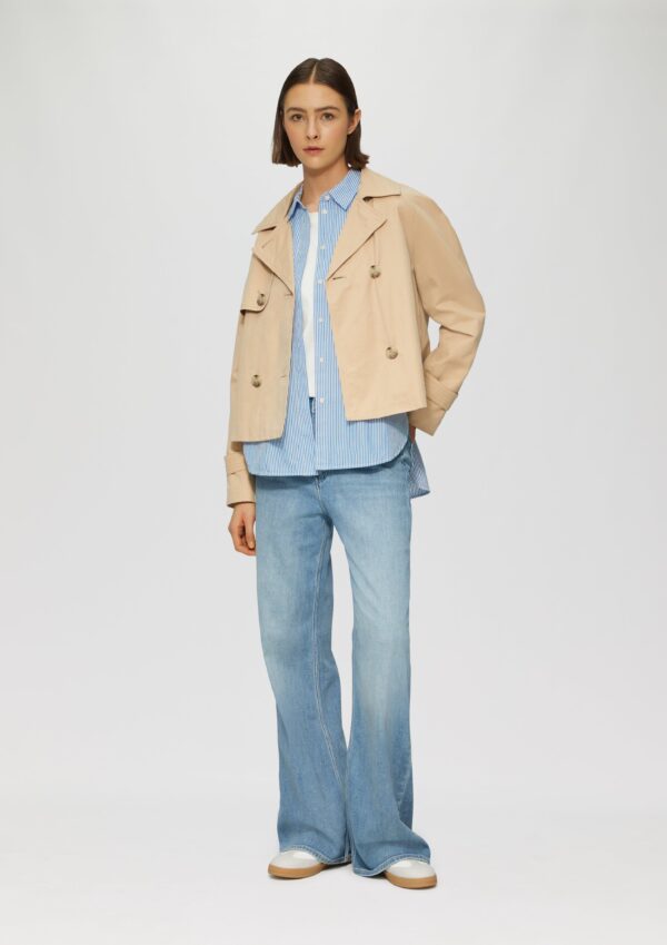 Streifenbluse mit seitlichem Ziertape