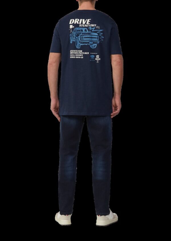 T-Shirt mit Flammgarnstruktur und Rückenprint