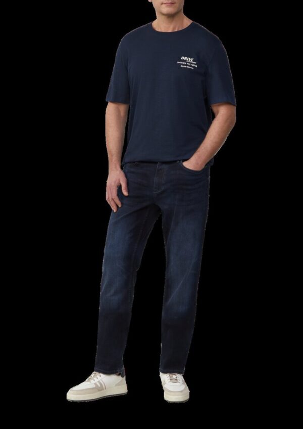 T-Shirt mit Flammgarnstruktur und Rückenprint