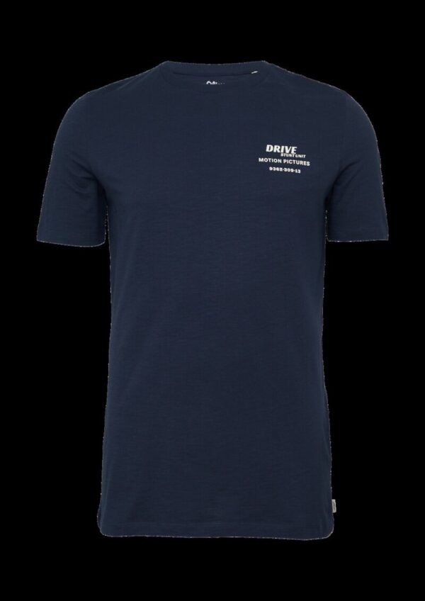 T-Shirt mit Flammgarnstruktur und Rückenprint