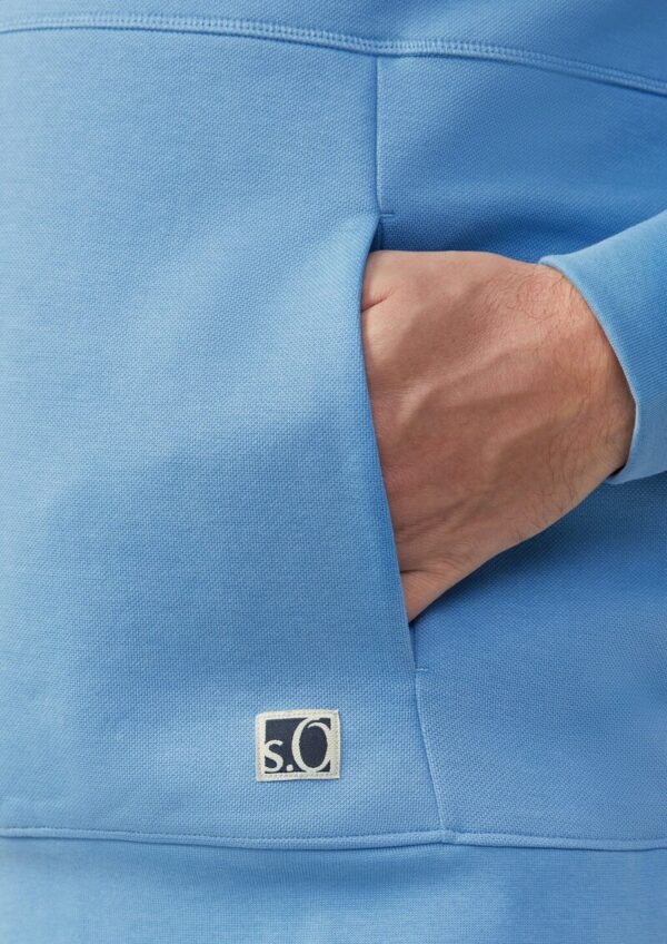 Strukturierter Hoodie mit Druckknöpfen und Kängurutasche