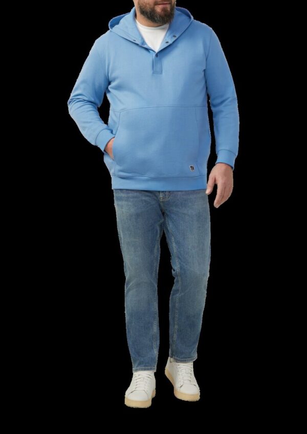 Strukturierter Hoodie mit Druckknöpfen und Kängurutasche