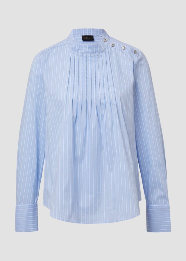 Bluse mit Biesenfalten und dekorativen Knöpfen