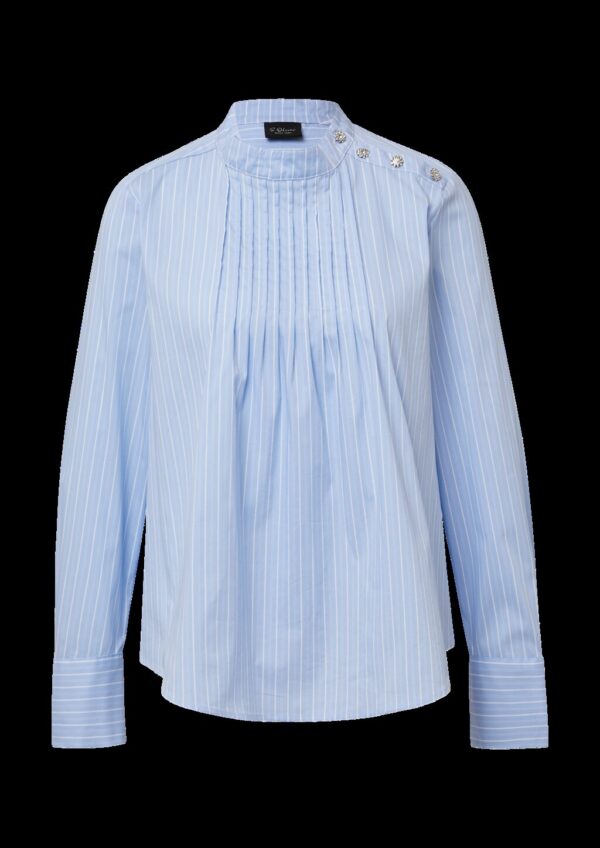 Bluse mit Biesenfalten und dekorativen Knöpfen