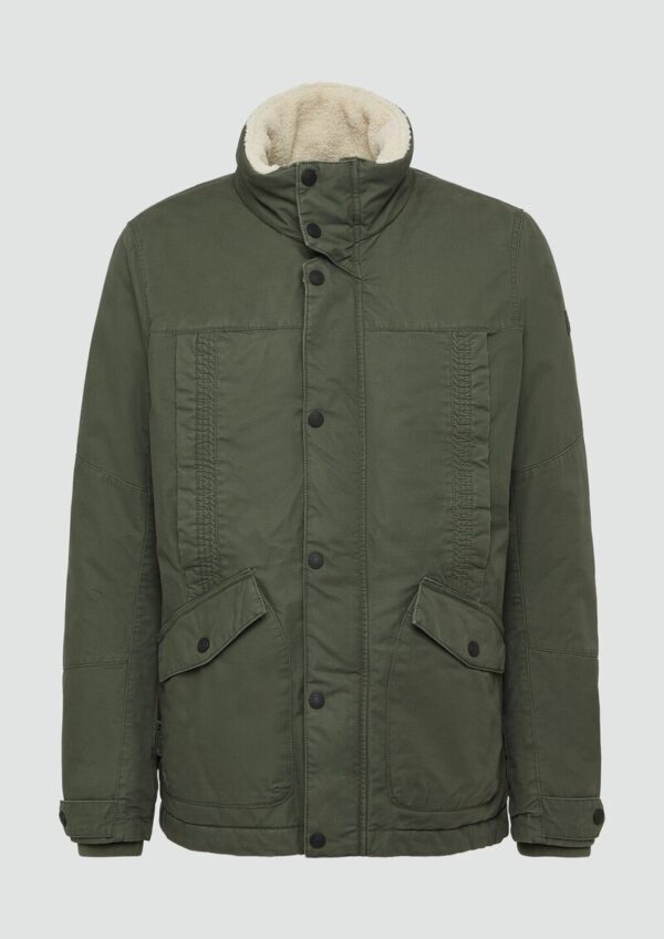 Wattierte Utility-Jacke mit Stehkragen