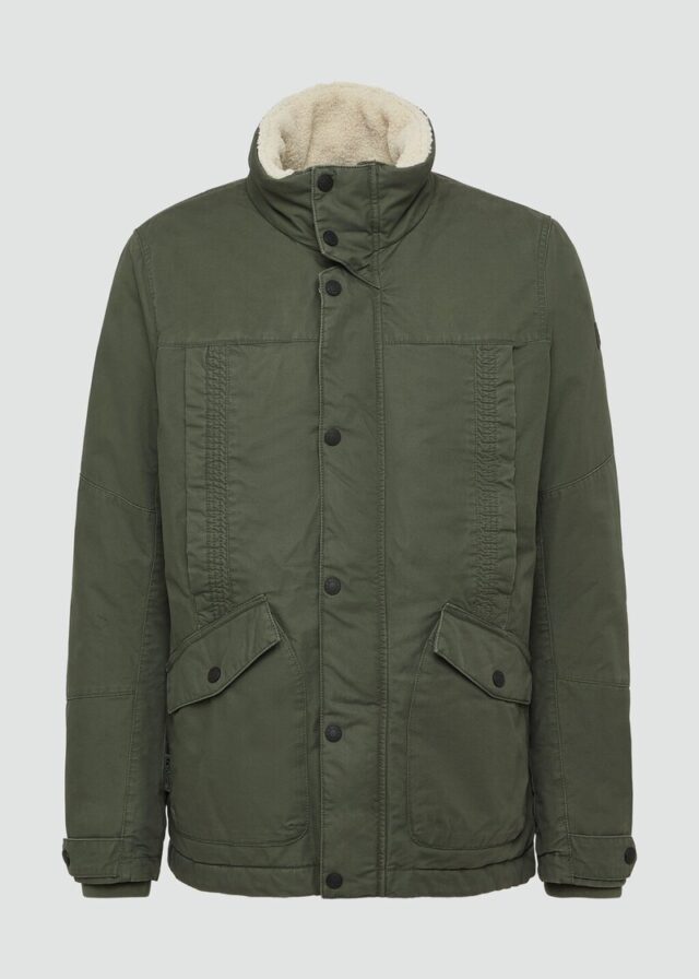 Wattierte Utility-Jacke mit Stehkragen