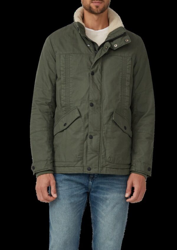 Wattierte Utility-Jacke mit Stehkragen