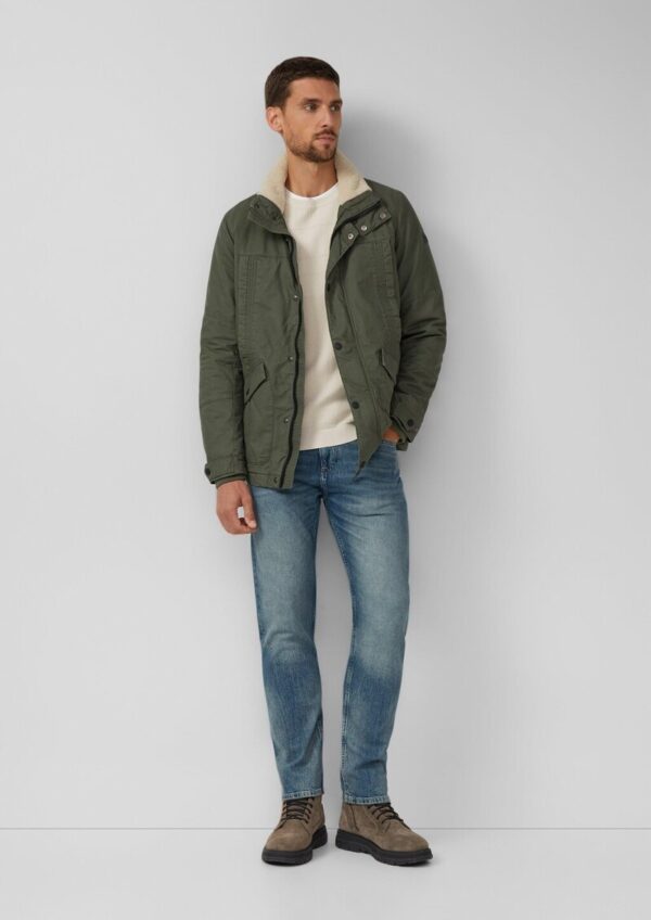 Wattierte Utility-Jacke mit Stehkragen