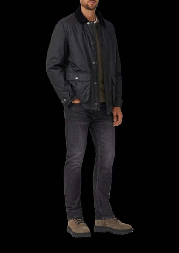 Beschichtete Jacke mit modischem Kordkragen