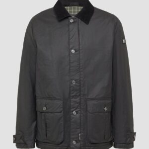 Beschichtete Jacke mit modischem Kordkragen