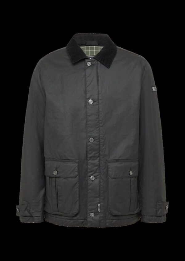 Beschichtete Jacke mit modischem Kordkragen