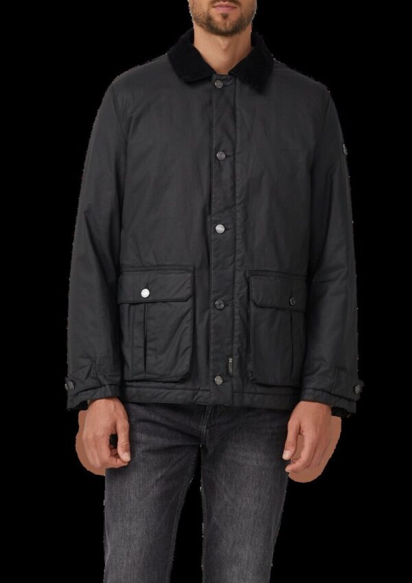 Beschichtete Jacke mit modischem Kordkragen