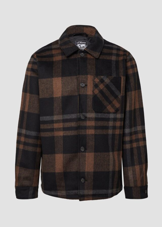 Kariertes Overshirt mit seitlichen Eingrifftaschen
