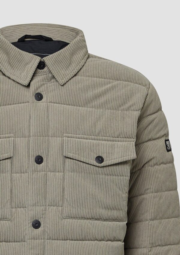 Gestepptes Cord-Overshirt mit aufgesetzten Taschen