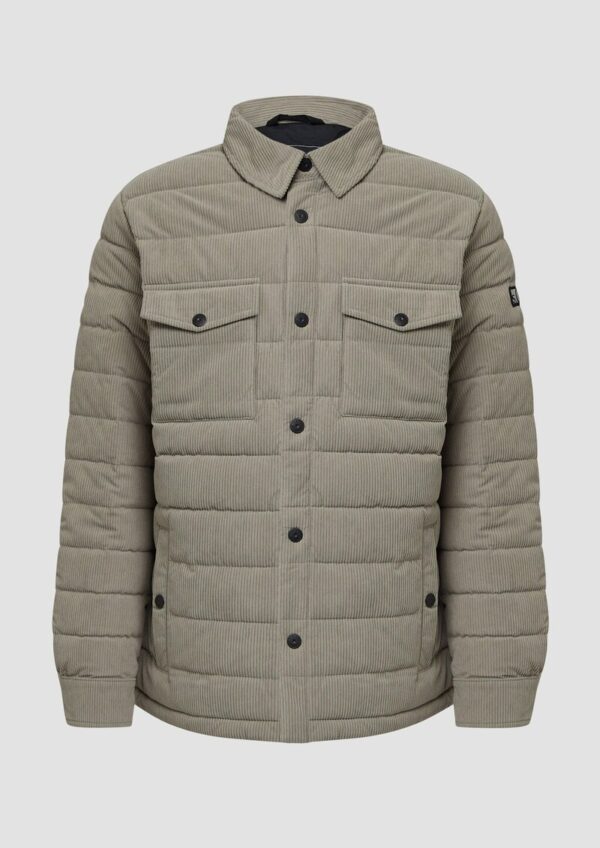 Gestepptes Cord-Overshirt mit aufgesetzten Taschen