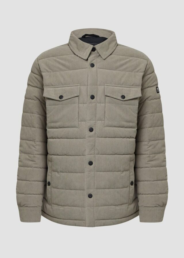 Gestepptes Cord-Overshirt mit aufgesetzten Taschen