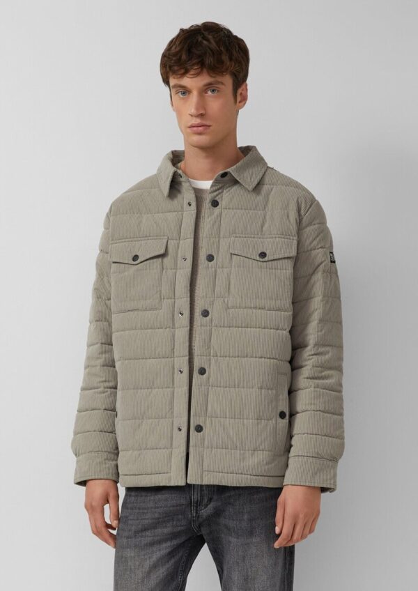 Gestepptes Cord-Overshirt mit aufgesetzten Taschen