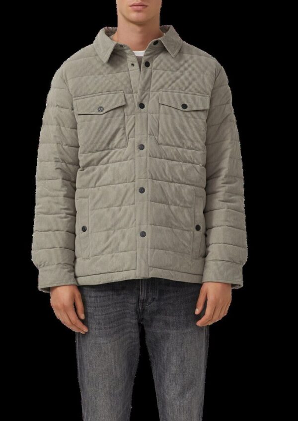 Gestepptes Cord-Overshirt mit aufgesetzten Taschen