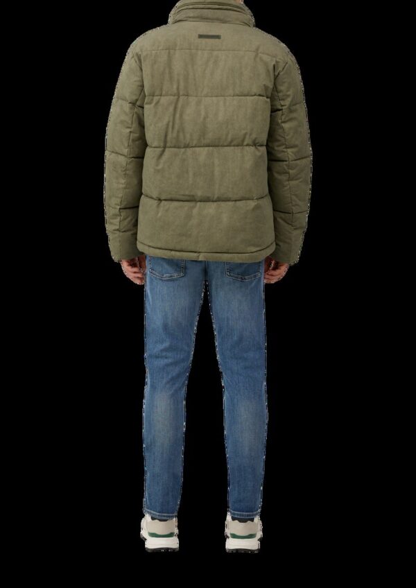 Gewaschene Pufferjacke aus Baumwolle mit Strickkragen