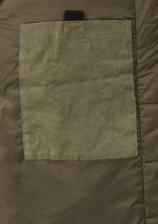 Gewaschene Pufferjacke aus Baumwolle mit Strickkragen