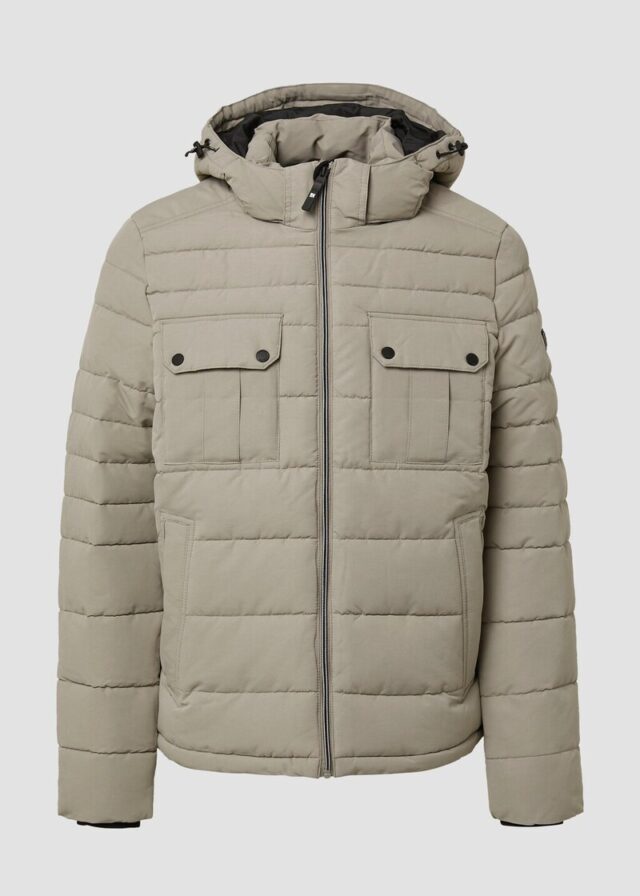 Sportive Puffer-Jacke mit abnehmbarer Kapuze