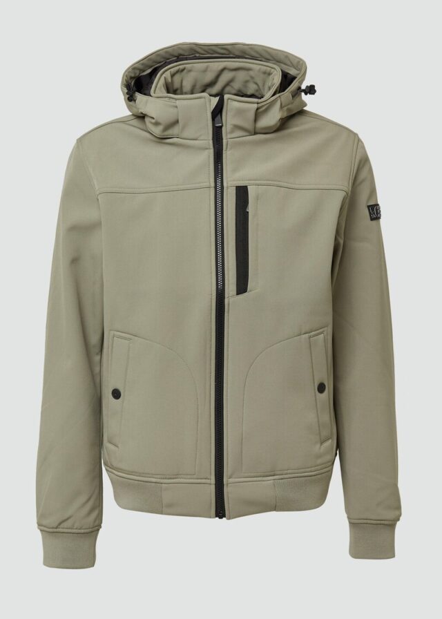 Wasserabweisende Softshell-Jacke mit abnehmbarer Kapuze