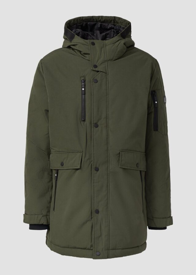 Wasserabweisender Parka mit Kapuze und sportiven Details