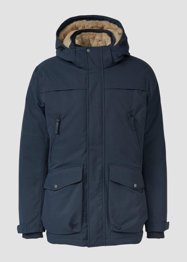 Wasserabweisender Parka mit abnehmbarer Kapuze und Fake-Fur-Futter
