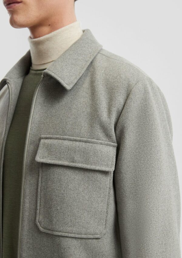 Overshirt mit Reißverschluss aus Wollmischung