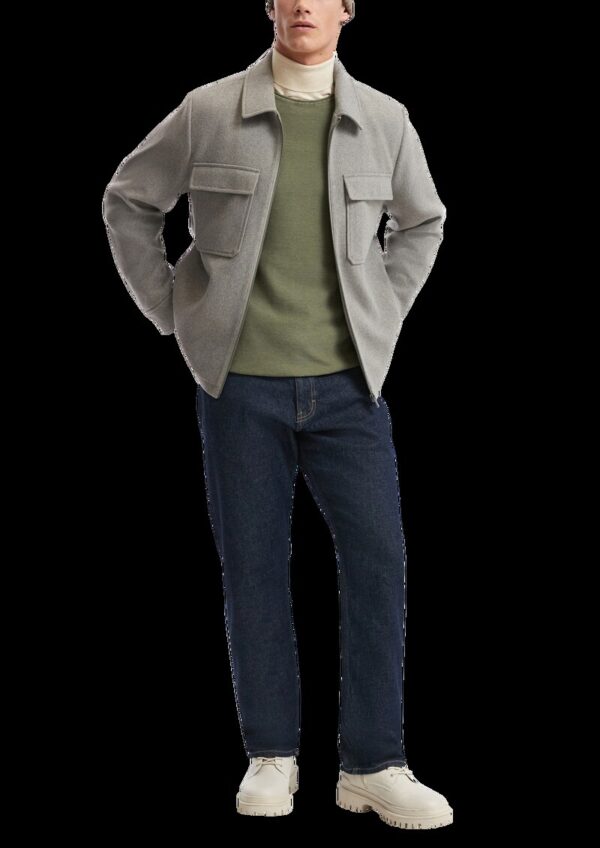 Overshirt mit Reißverschluss aus Wollmischung