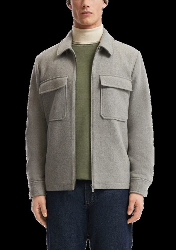 Overshirt mit Reißverschluss aus Wollmischung