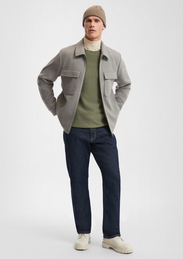 Overshirt mit Reißverschluss aus Wollmischung