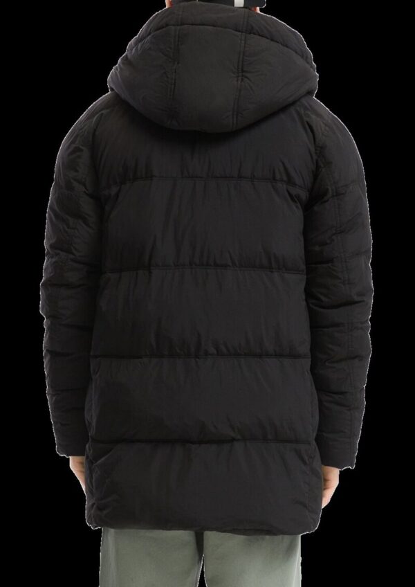 Pufferparka in Crinkle-Nylon mit Waschoptik