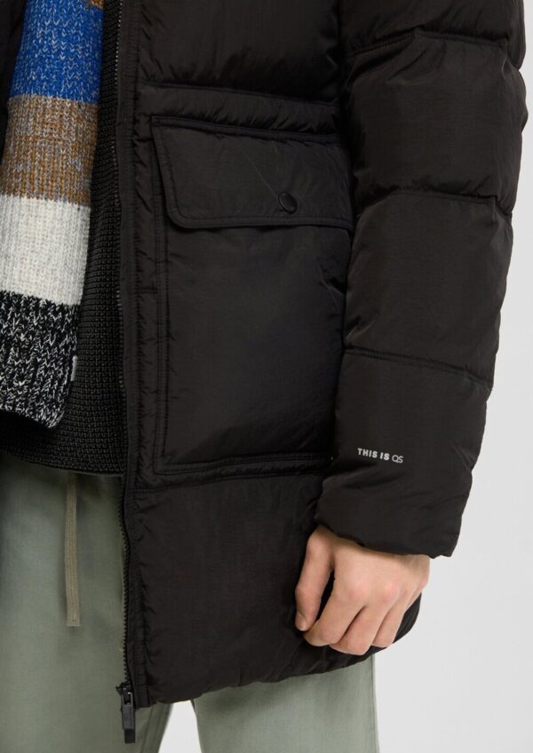 Pufferparka in Crinkle-Nylon mit Waschoptik