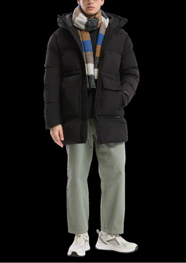 Pufferparka in Crinkle-Nylon mit Waschoptik