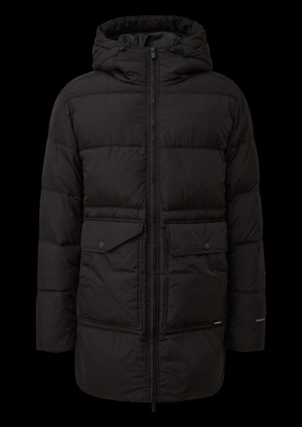 Pufferparka in Crinkle-Nylon mit Waschoptik