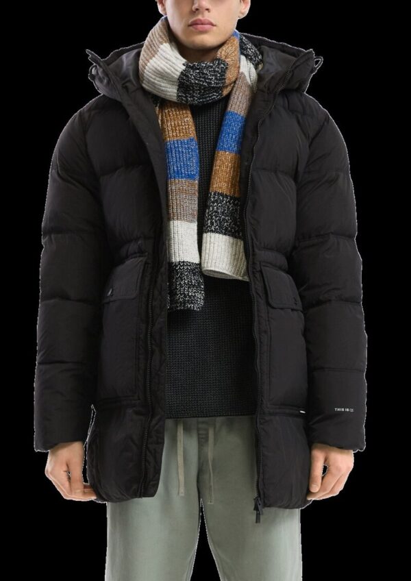 Pufferparka in Crinkle-Nylon mit Waschoptik