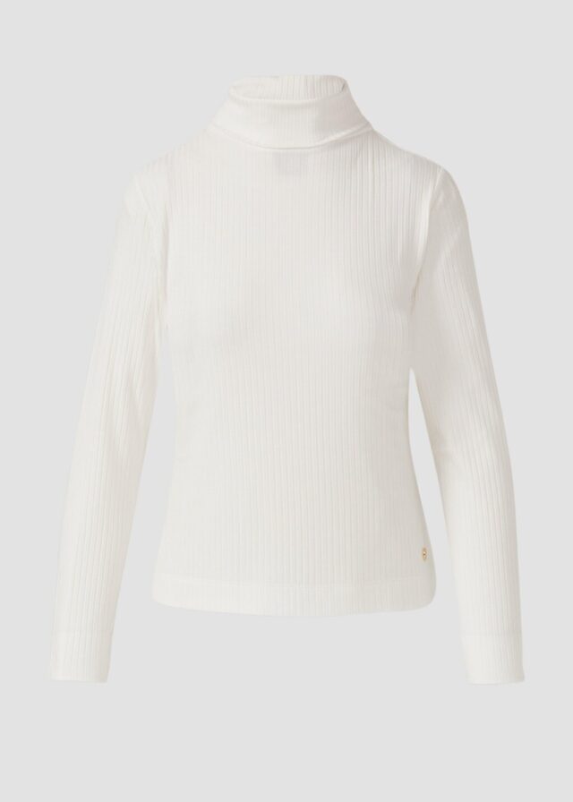 Gerippter Rollkragenpullover im Slim Fit
