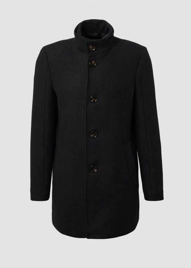 Mantel mit Stehkragen und Stepp-Einsatz