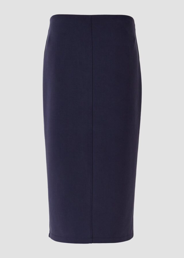 Weicher Midirock aus Scuba mit Schlitz