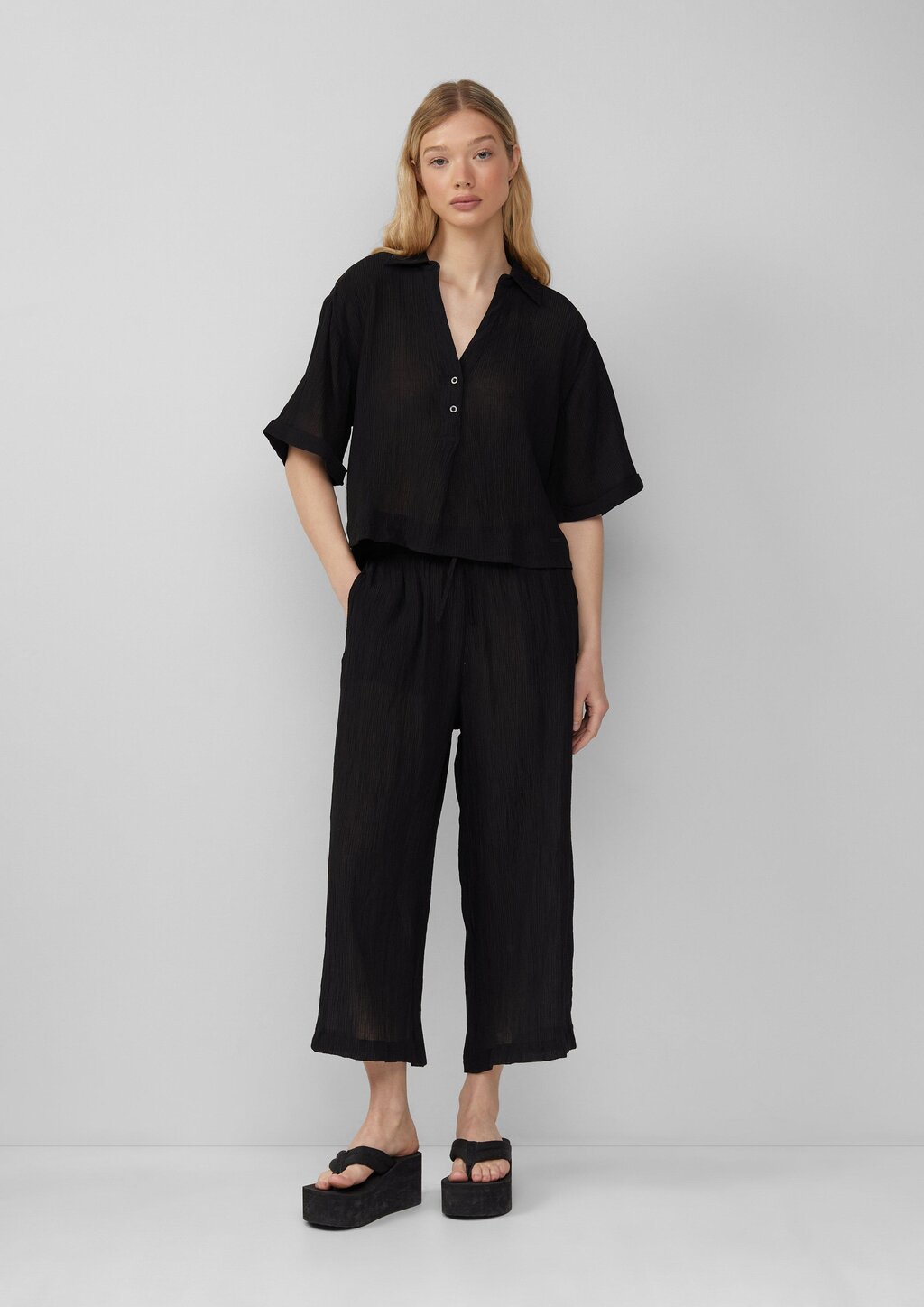 Strukturierte Culotte aus Viskosemix