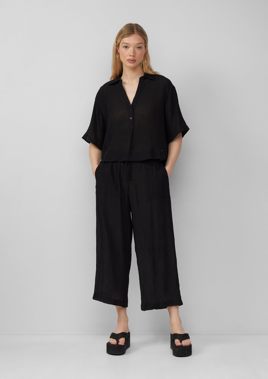 Strukturierte Culotte aus Viskosemix