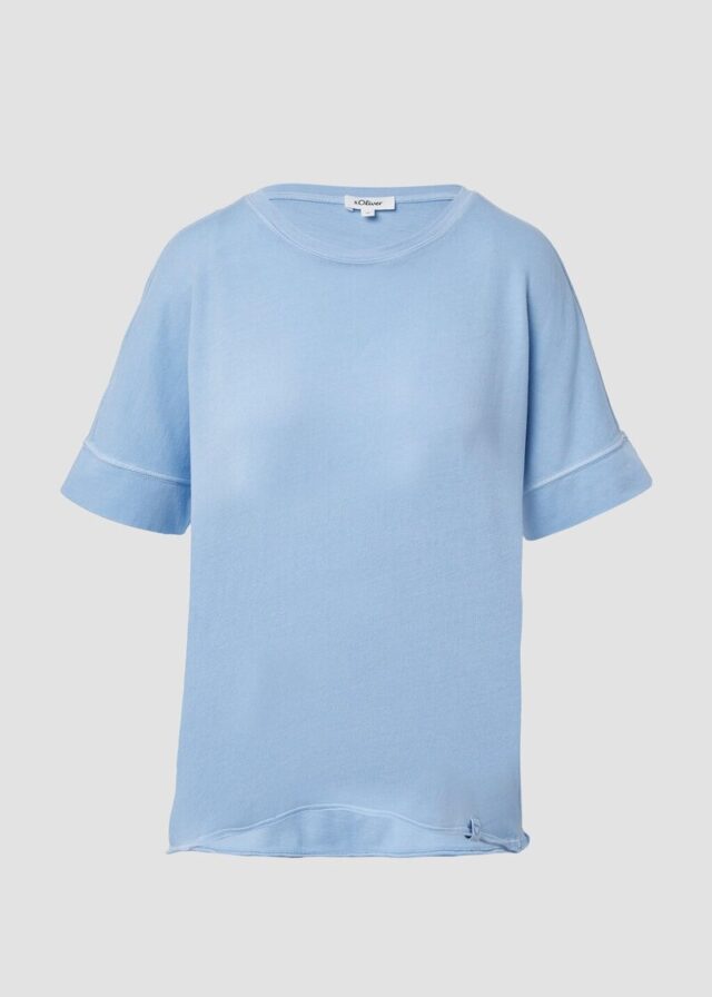 Gewaschenes T-Shirt mit Ziernähten im Relaxed Fit