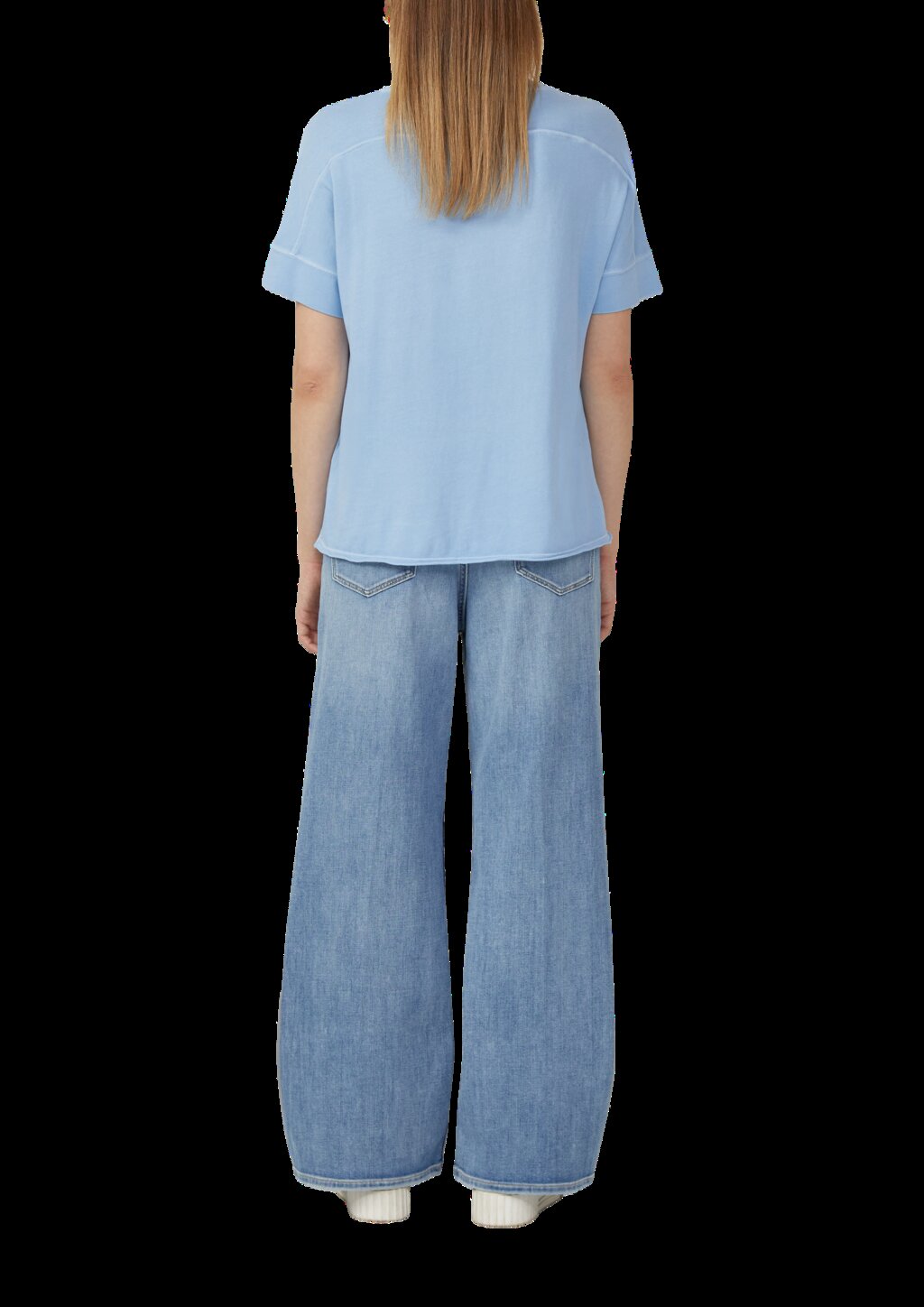 Gewaschenes T-Shirt mit Ziernähten im Relaxed Fit