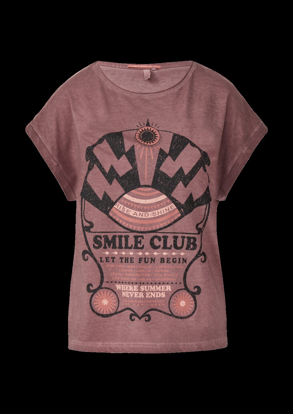 Gewaschenes T-Shirt mit Frontprint